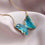 Pretty blue crystal butterfly pendant necklace for women and Girls