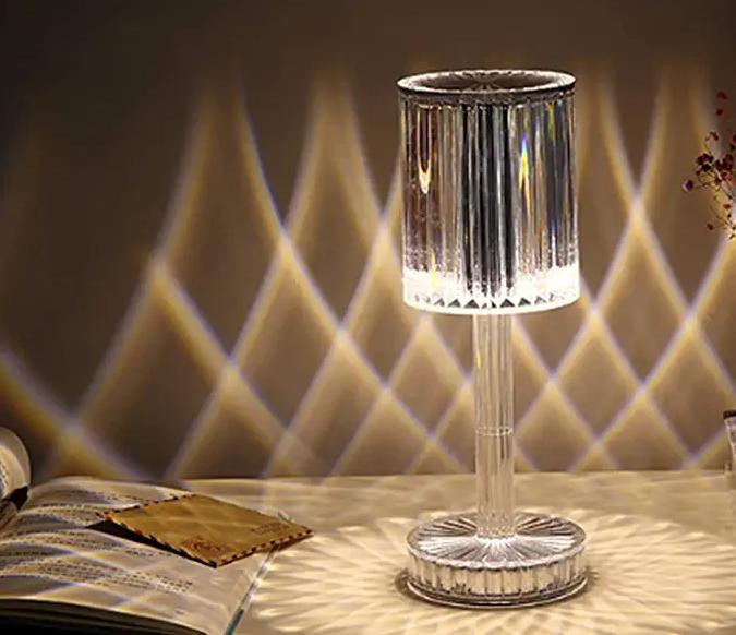 Crystal Diamond LED Table Desk Bedside Lamp Light