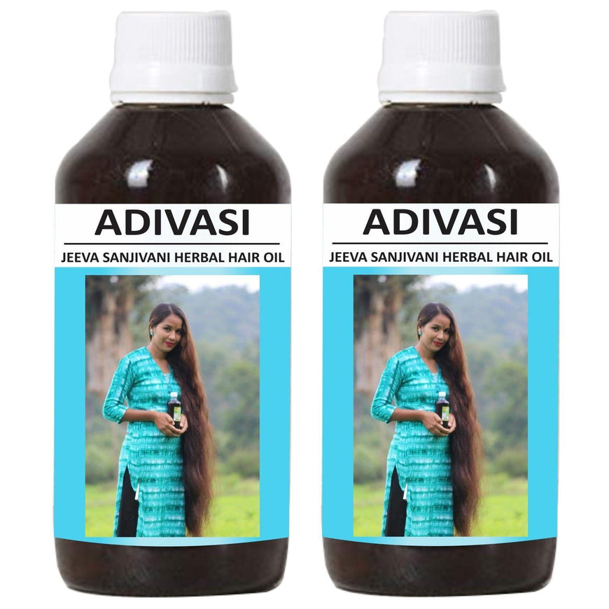 Adivasi Jeeva Sanjeevini Hair Oil made by Pure Adivasi Ayurvedic Herbs (Pack of 2 x 125 ml)