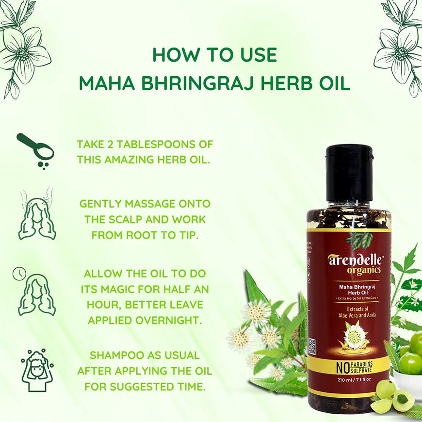 Maha Bhringraj Hair Oil & Bhringraj with Amla Shampoo For Reduces Hair Loss & Stimulates Growth